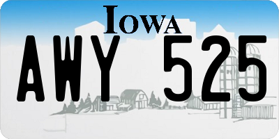 IA license plate AWY525
