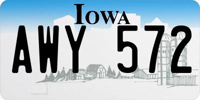 IA license plate AWY572