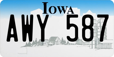 IA license plate AWY587