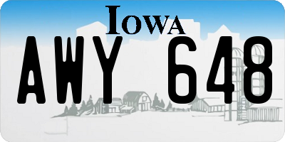 IA license plate AWY648
