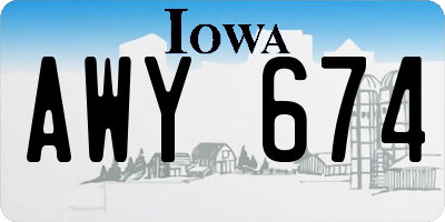 IA license plate AWY674
