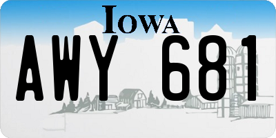 IA license plate AWY681
