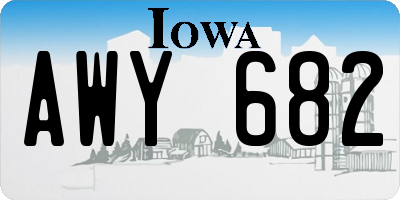 IA license plate AWY682