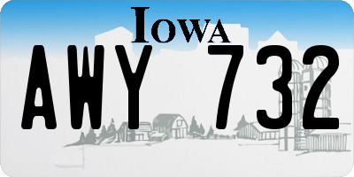 IA license plate AWY732