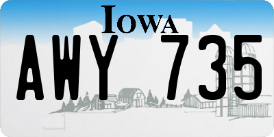 IA license plate AWY735