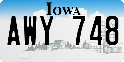 IA license plate AWY748