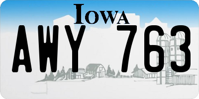 IA license plate AWY763