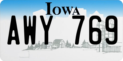 IA license plate AWY769