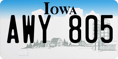 IA license plate AWY805