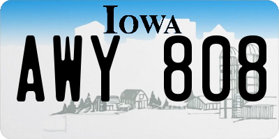 IA license plate AWY808