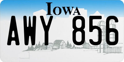 IA license plate AWY856
