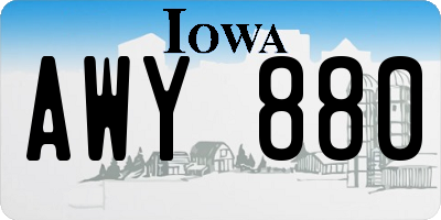 IA license plate AWY880
