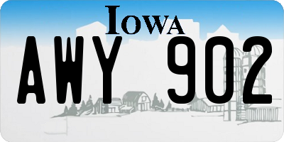 IA license plate AWY902