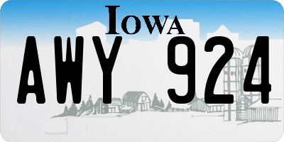 IA license plate AWY924