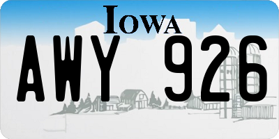 IA license plate AWY926