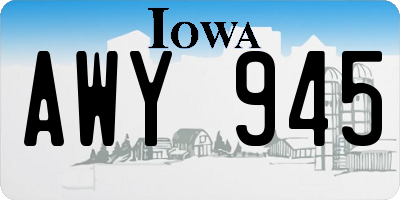 IA license plate AWY945