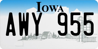 IA license plate AWY955