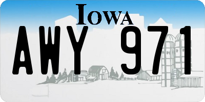 IA license plate AWY971