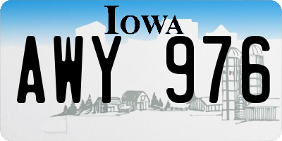IA license plate AWY976