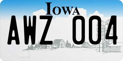 IA license plate AWZ004
