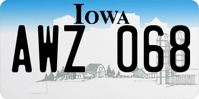 IA license plate AWZ068