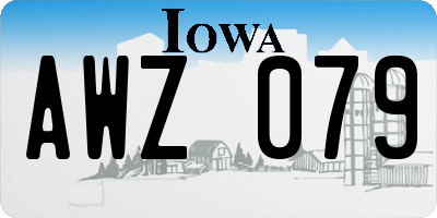 IA license plate AWZ079