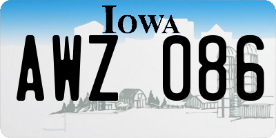 IA license plate AWZ086