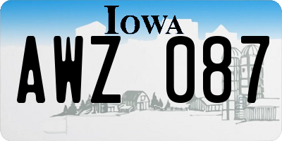 IA license plate AWZ087