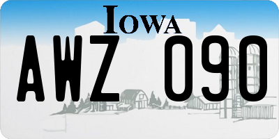 IA license plate AWZ090