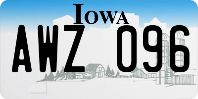 IA license plate AWZ096