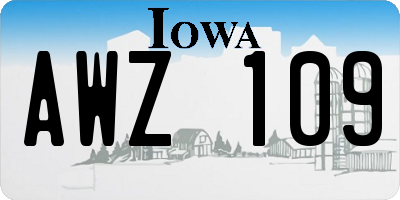 IA license plate AWZ109