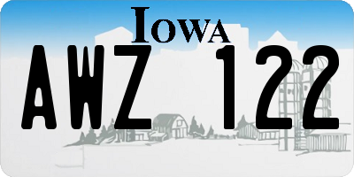 IA license plate AWZ122