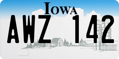 IA license plate AWZ142