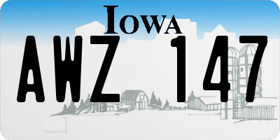IA license plate AWZ147