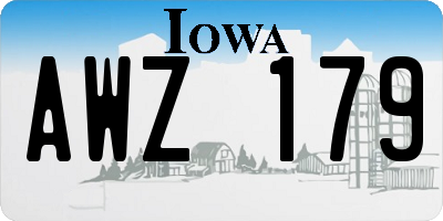 IA license plate AWZ179