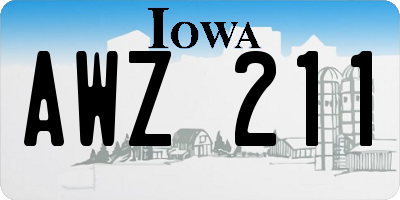 IA license plate AWZ211