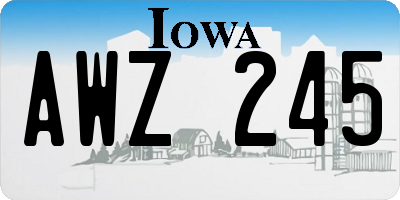 IA license plate AWZ245