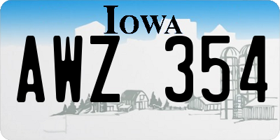IA license plate AWZ354