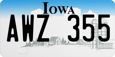 IA license plate AWZ355