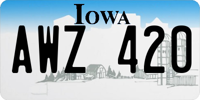 IA license plate AWZ420