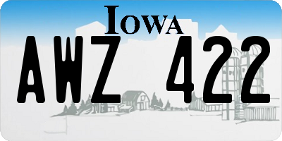IA license plate AWZ422