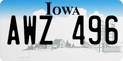 IA license plate AWZ496