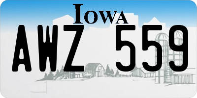 IA license plate AWZ559