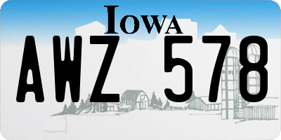 IA license plate AWZ578