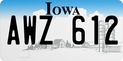 IA license plate AWZ612