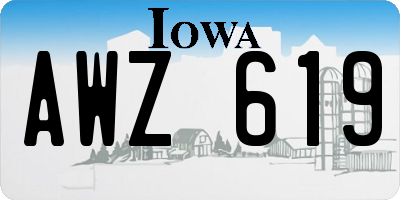 IA license plate AWZ619