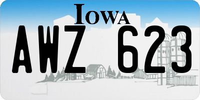 IA license plate AWZ623