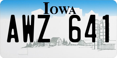 IA license plate AWZ641