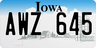IA license plate AWZ645