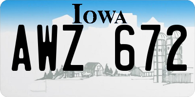 IA license plate AWZ672